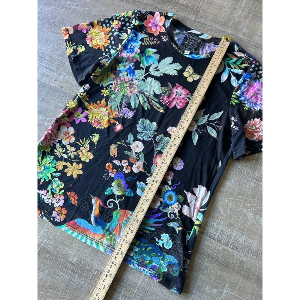 Johnny Was Workshop XL Floral Mesh Top Sheer Boho Layering Tee Butterfly - Picture 7 of 10